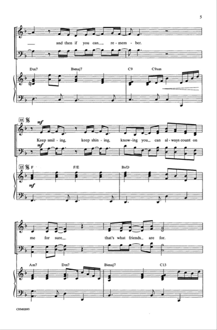 That's What Friends Are For 4-Part scores gallery preview page 4