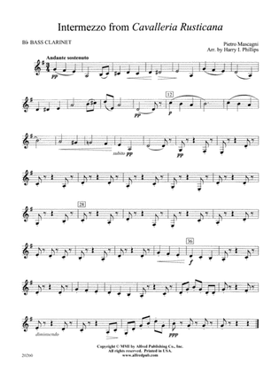 Book cover for Intermezzo from Cavalleria Rusticana: B-flat Bass Clarinet