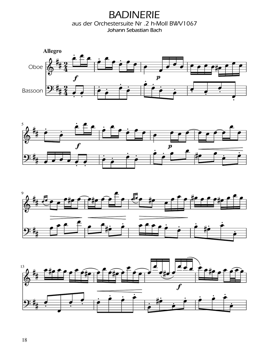 Badinerie - J.S Bach - BWV 1067 - Oboe and Bassoon Duet