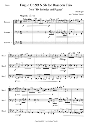 Fugue Op.99 N.5b for Bassoon Trio
