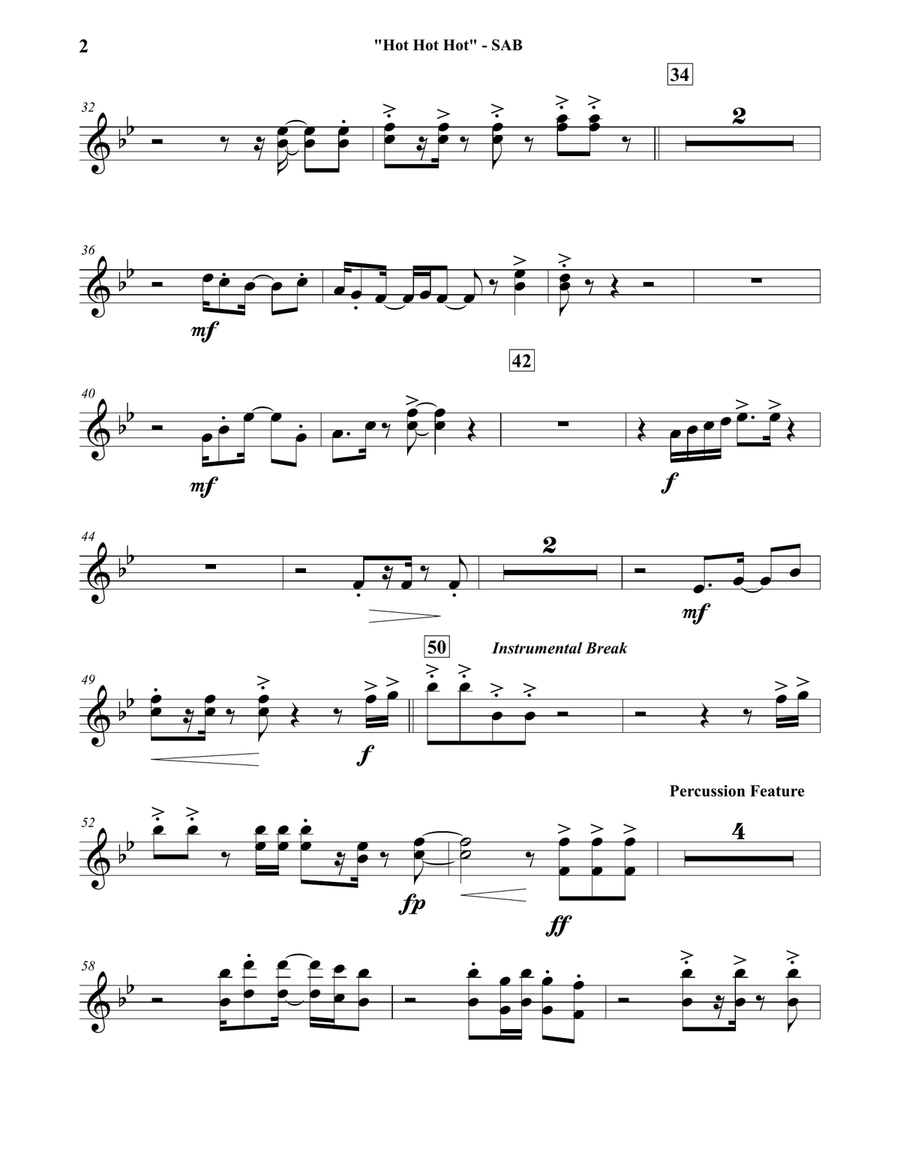Hot Hot Hot Concert Band scores gallery preview page 2
