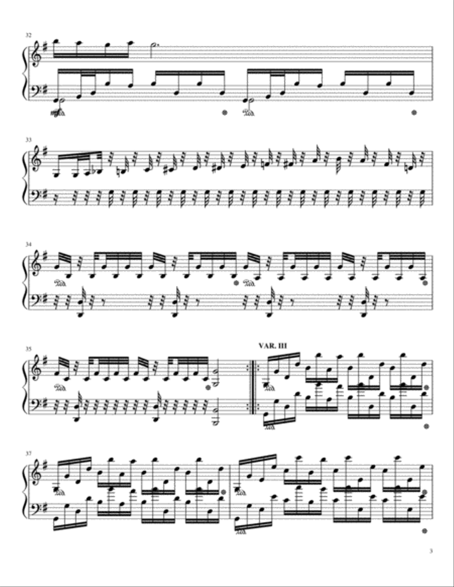 Variations On A Theme of Bach Piano Solo scores gallery preview page 3