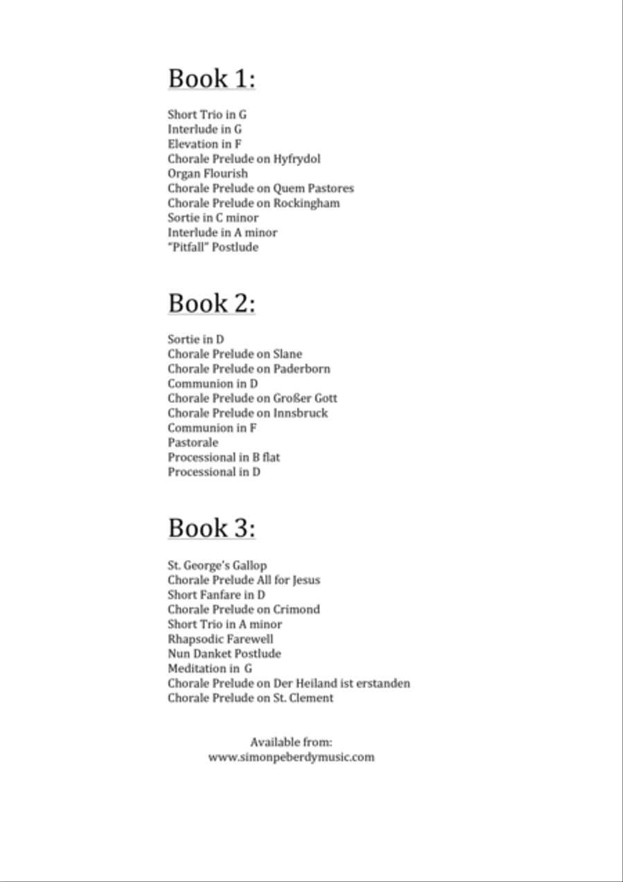 Little Book for Organ (Book 2), a second collection of pieces by Simon Peberdy Organ Solo scores gallery preview page 2