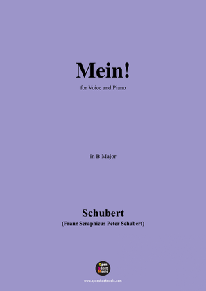 Book cover for Schubert-Mein,in B Major,Op.25,No.11,for Voice and Piano