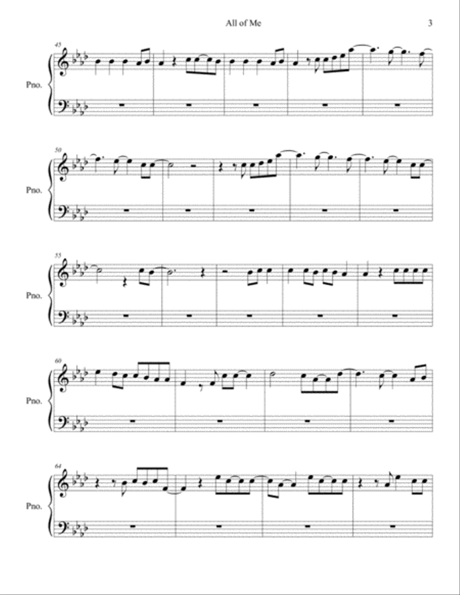 All Of Me Easy Piano scores gallery preview page 3