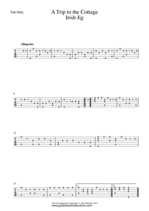 A Trip To The Cottage Jig For Guitar Tab Only