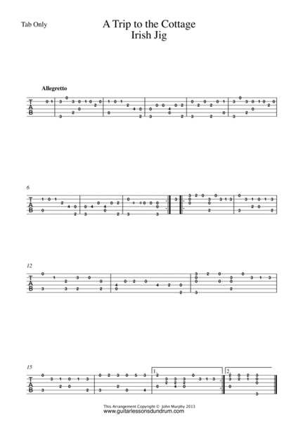 A Trip To The Cottage Jig For Guitar Tab Only image number null
