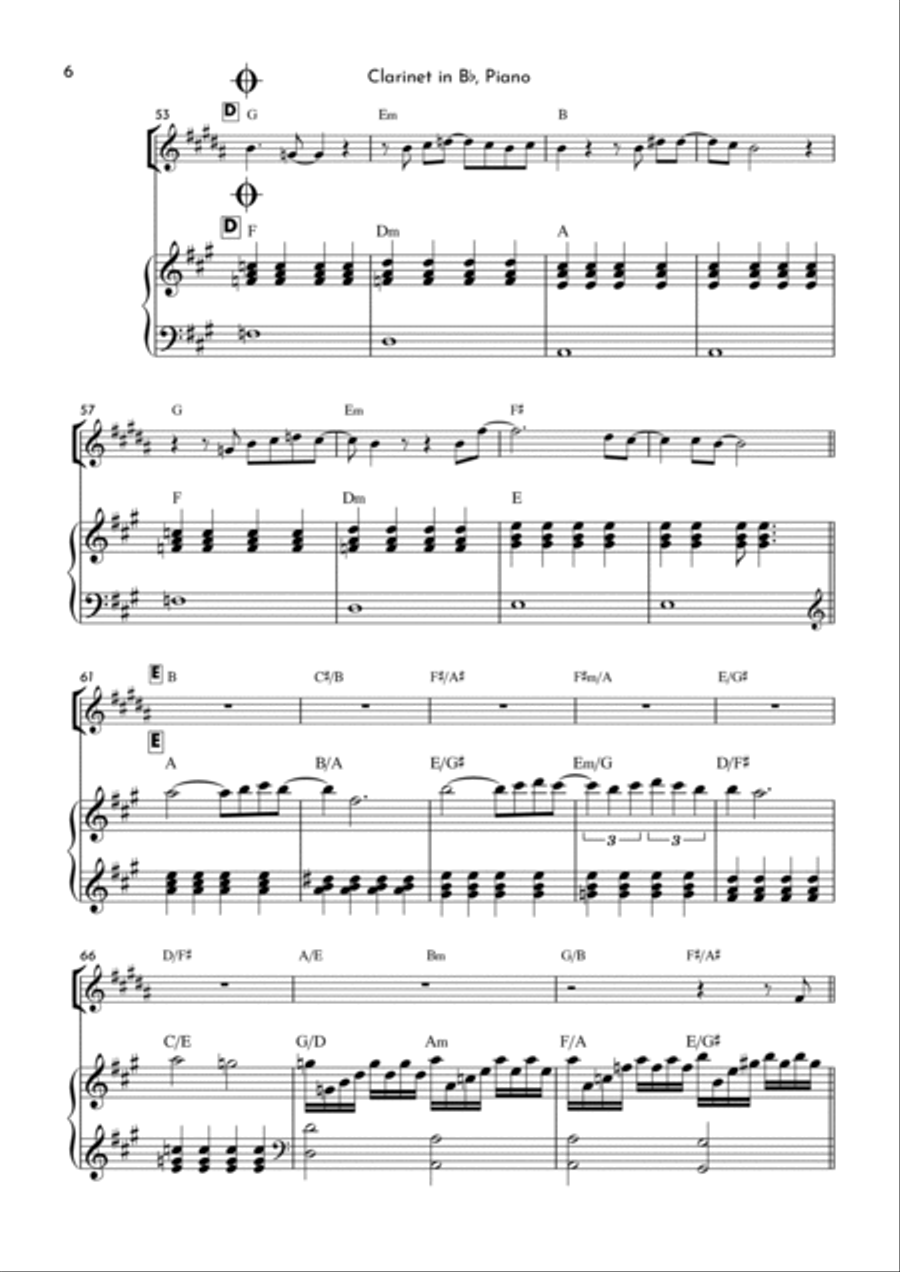 To Love You More B-Flat Clarinet scores gallery preview page 6