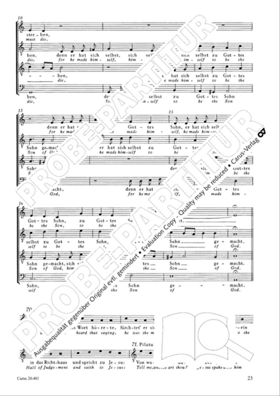 St. John Passion / The Passion of our Lord and Saviour Jesus Christ 4-Part scores gallery preview page 24
