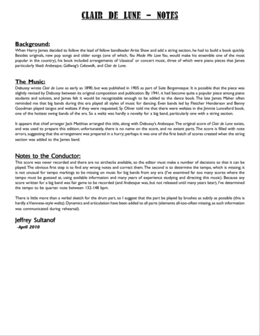 Clair De Lune Big Band scores gallery preview page 3