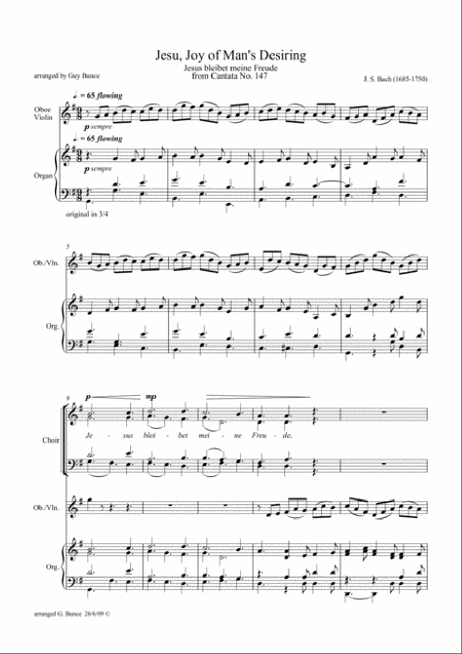 Jesu, Joy of Man's Desiring 4-Part scores gallery preview page 1