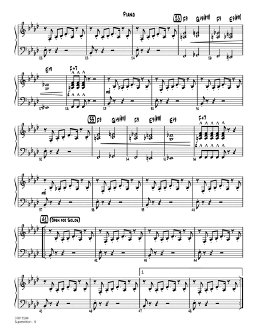 Superstition - Piano Jazz Ensemble scores gallery preview page 2