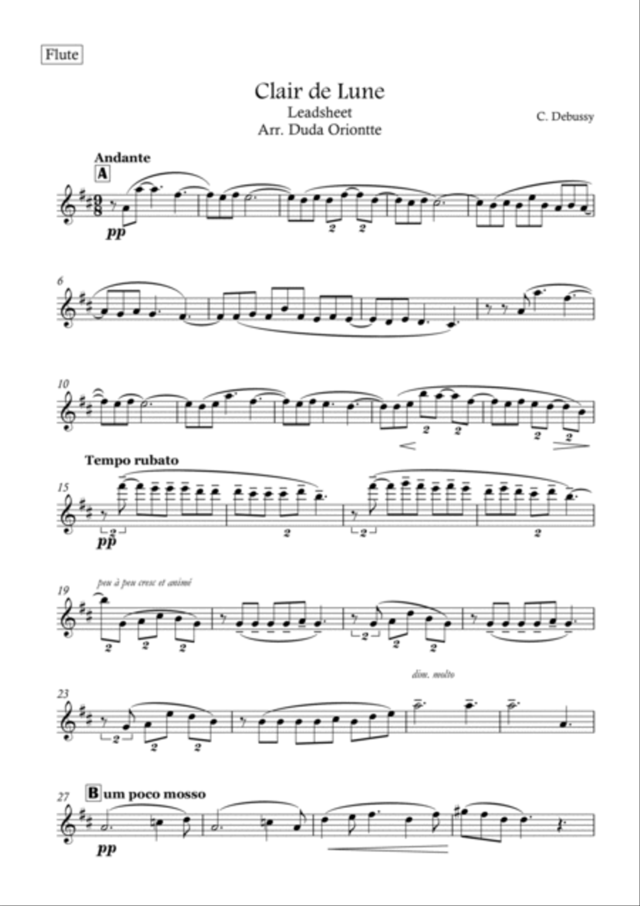 Clair de Lune (Trio - Flute - Clarinet in Bb - Bassoon) Clair de Lune (Trio - Flute - Clarinet in Bb - Bassoon) Woodwind Trio scores gallery preview page 6