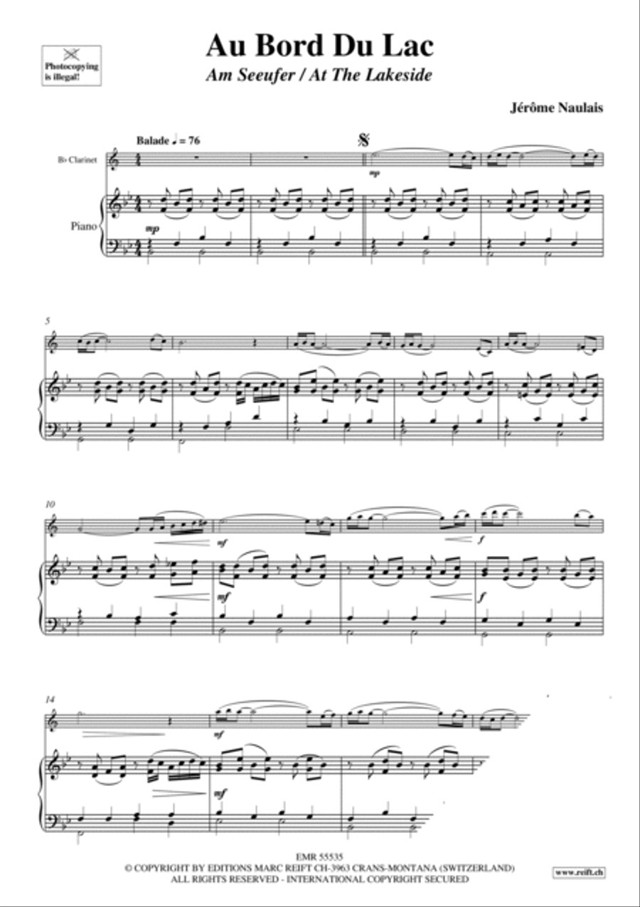 Au Bord Du Lac Au Bord Du Lac Clarinet Solo scores gallery preview page 3