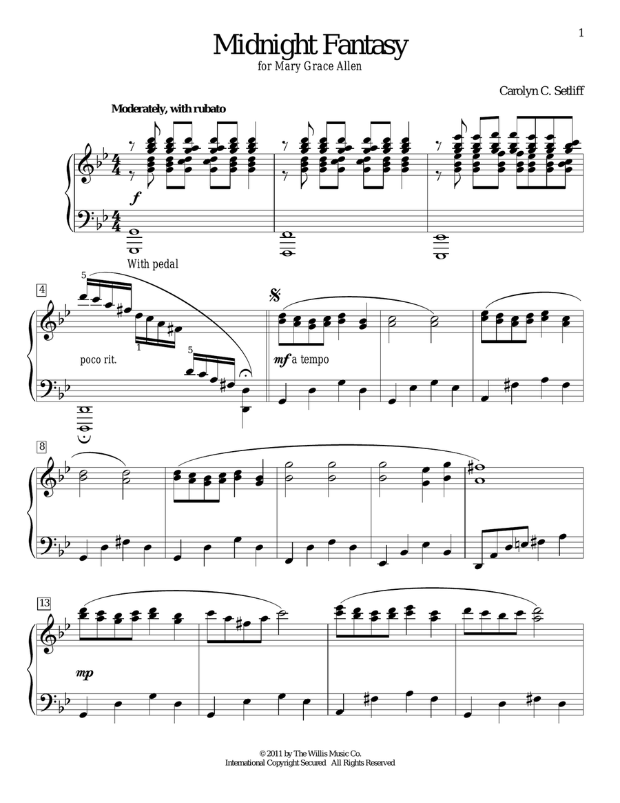 Midnight Fantasy Piano Method scores gallery preview page 1