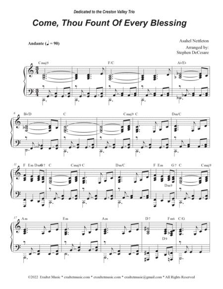 Come, Thou Fount Of Every Blessing (Bb-Trumpet solo and Piano) image number null