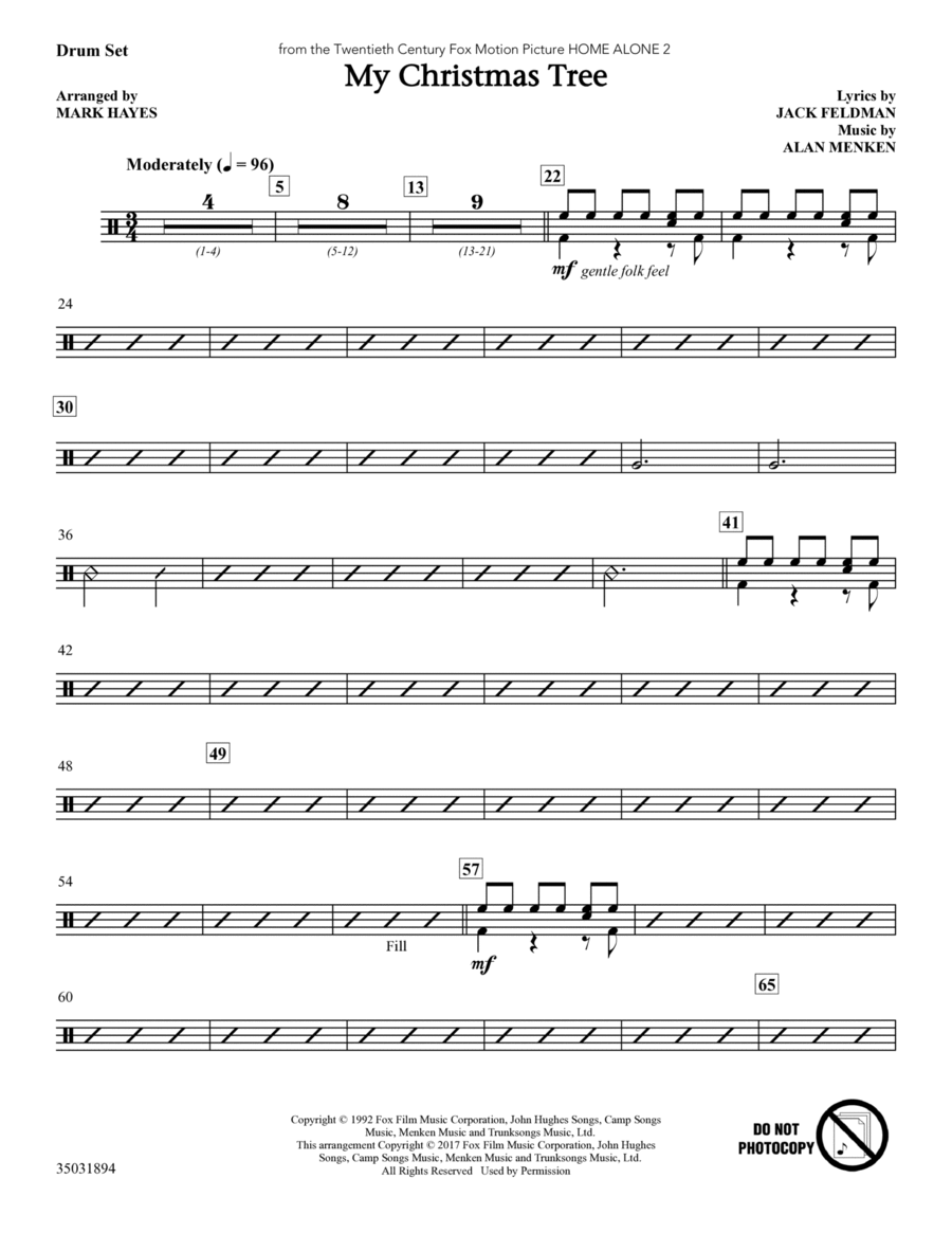 My Christmas Tree - Drums Choir scores gallery preview page 1