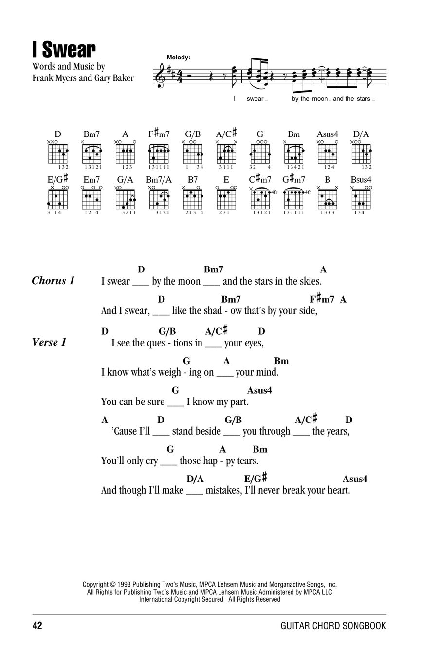 I Swear Acoustic Guitar scores gallery preview page 1