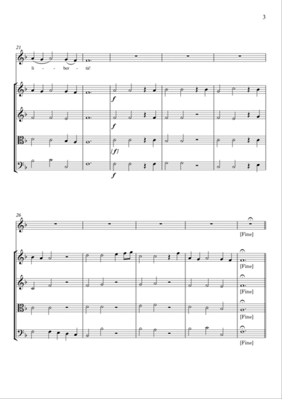 Lascia ch'io pianga (for Oboe Solo and String Quartet) Original key F major Small Ensemble scores gallery preview page 3