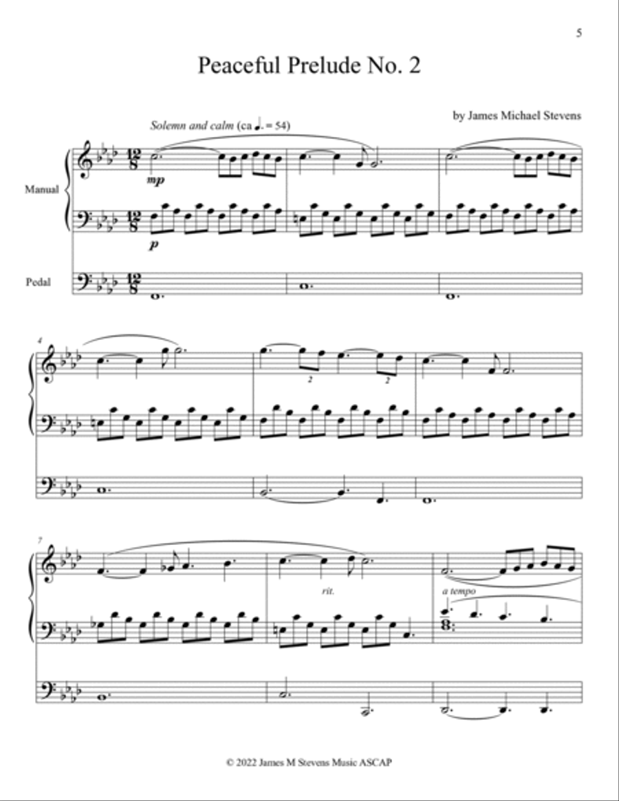 Peaceful Preludes, Nos. 1-5 Organ Book Peaceful Preludes, Nos. 1-5 Organ Book Organ Solo scores gallery preview page 5