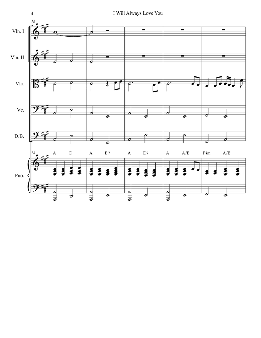 I Will Always Love You Piano Quintet scores gallery preview page 4