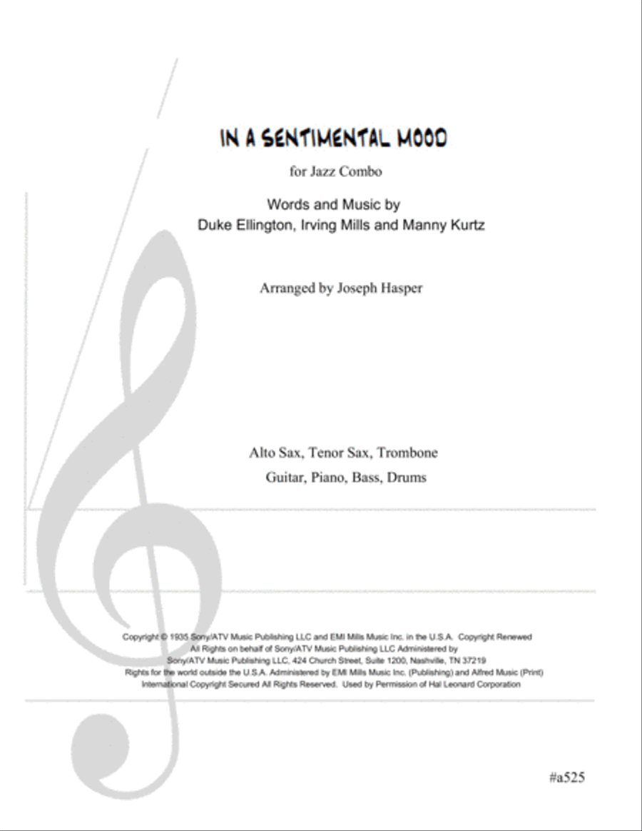 In A Sentimental Mood Jazz Ensemble scores gallery preview page 1