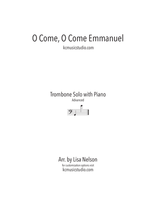 Book cover for O Come, O Come Emmanuel Trombone Solo with Piano Accompaniment