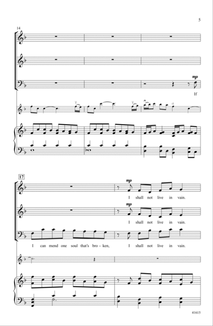 I Shall Not Live in Vain Choir scores gallery preview page 4