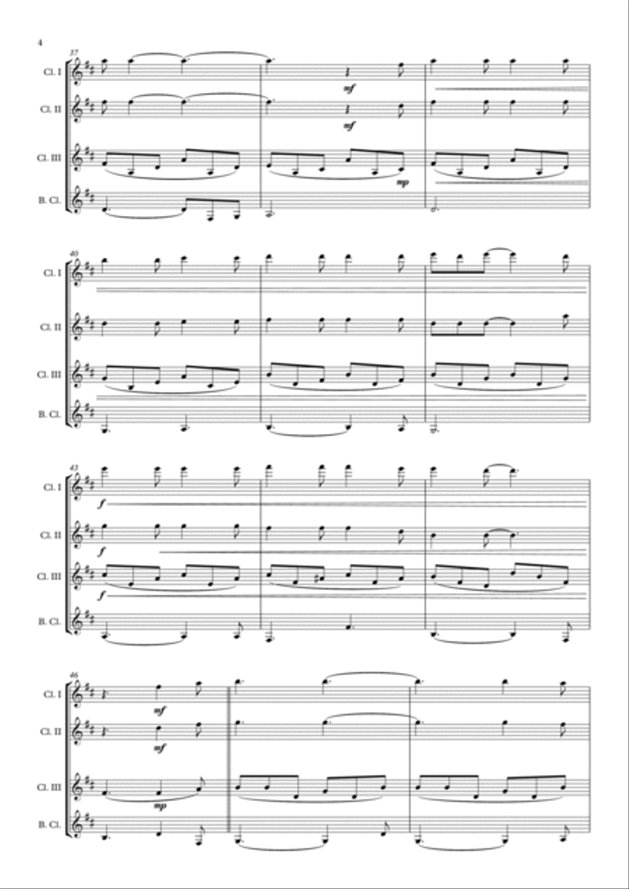 Hallelujah Woodwind Quartet scores gallery preview page 4