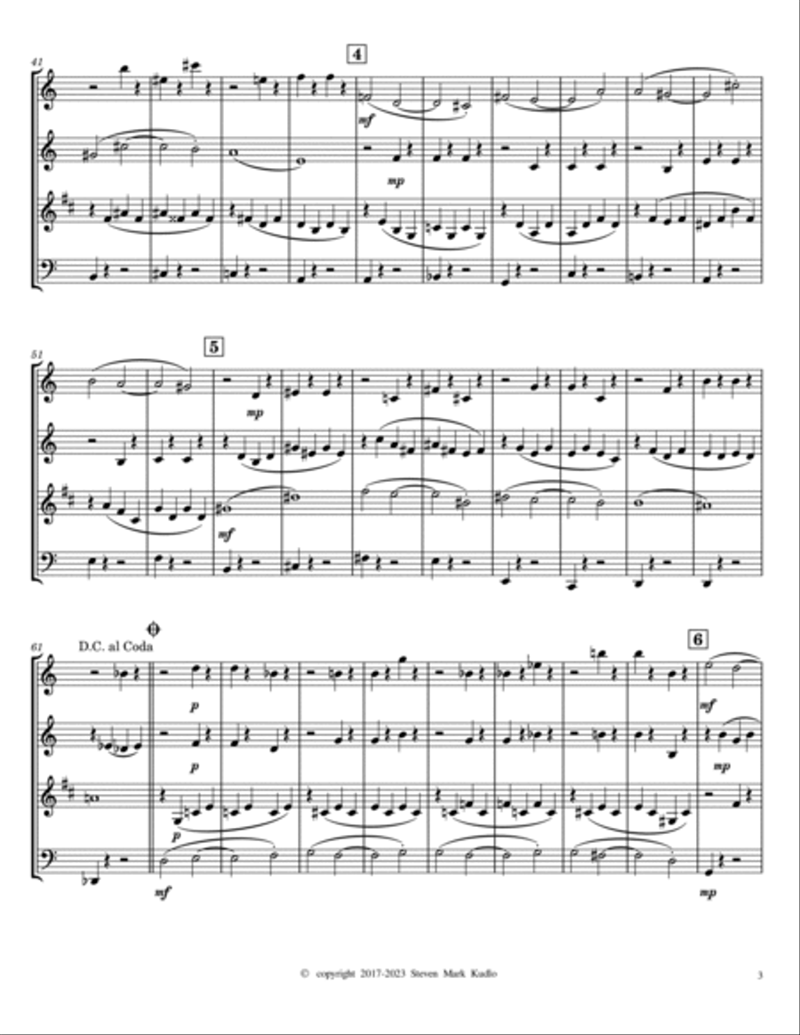 Woodwind Quartet in Contemporary Style No. 1 Woodwind Quartet scores gallery preview page 3