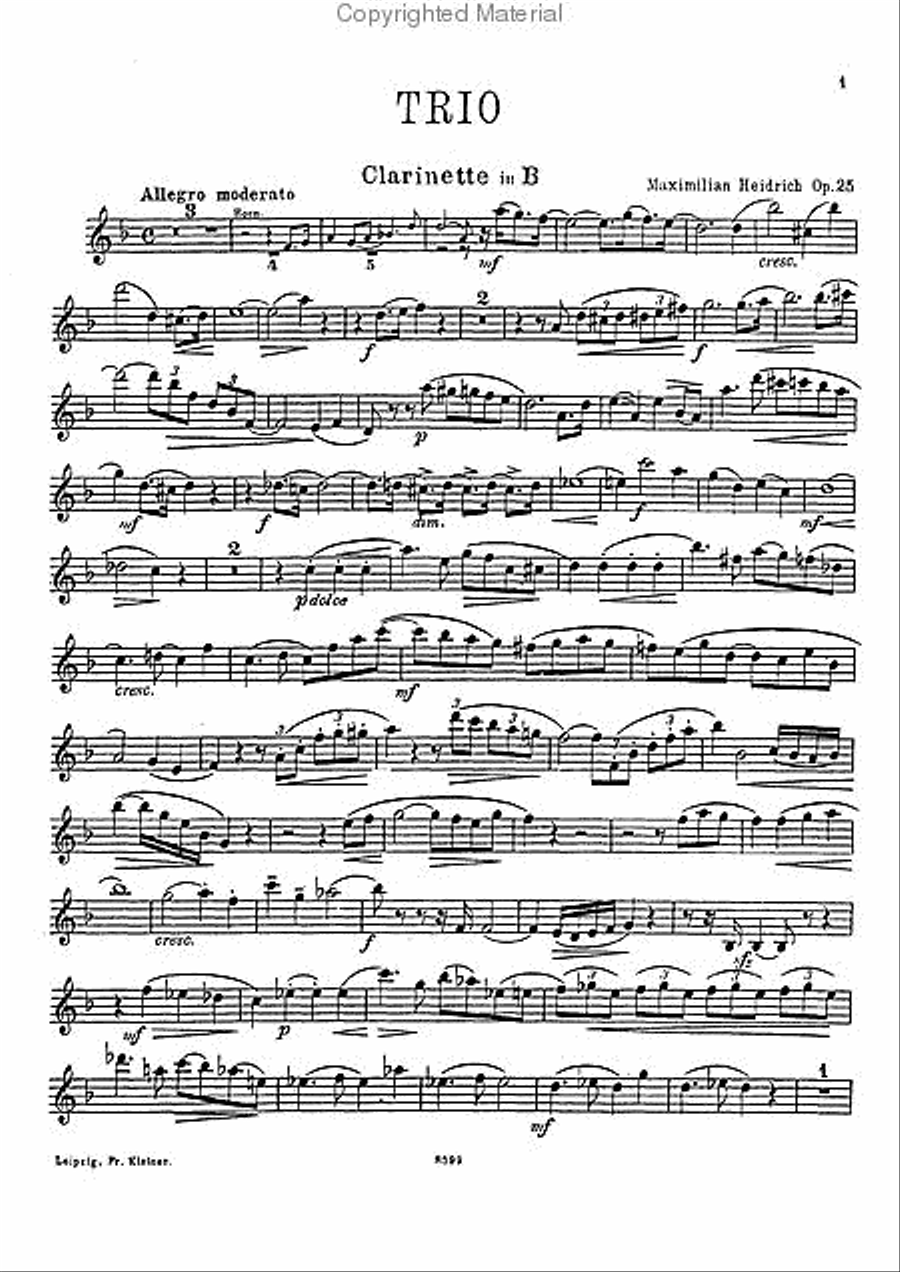 Trio, Op. 25 Clarinet scores gallery preview page 3