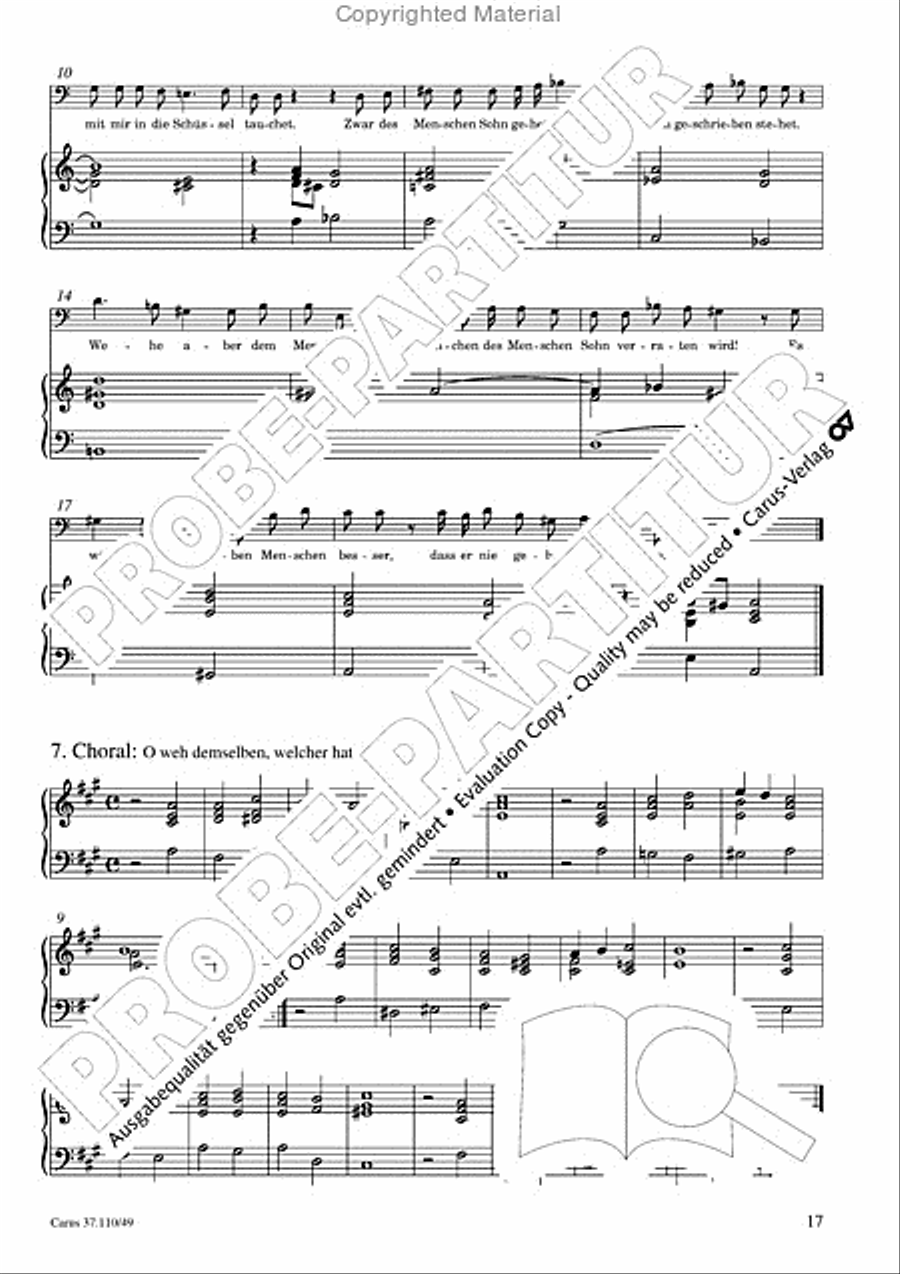 Markuspassion. Werkausgabe Reihe 1, Bd. 7 (Homilius) Organ scores gallery preview page 18