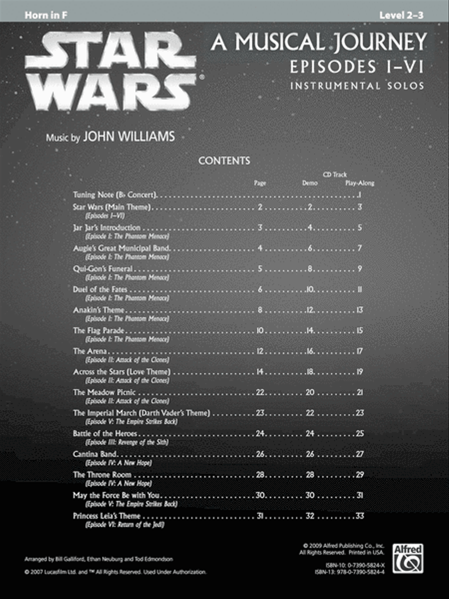 Star Wars I-VI Instrumental Solos - French Horn image number null