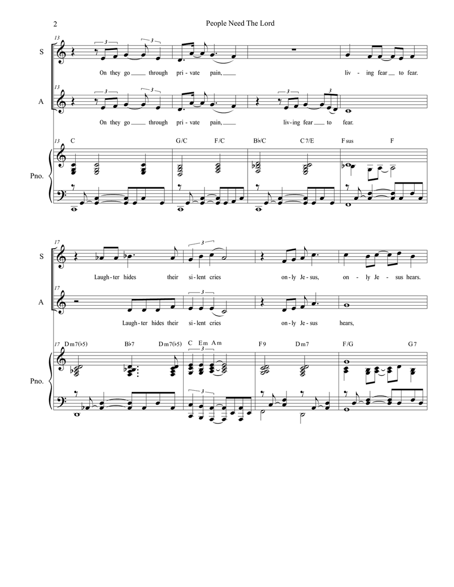 People Need The Lord Vocal Duet scores gallery preview page 2