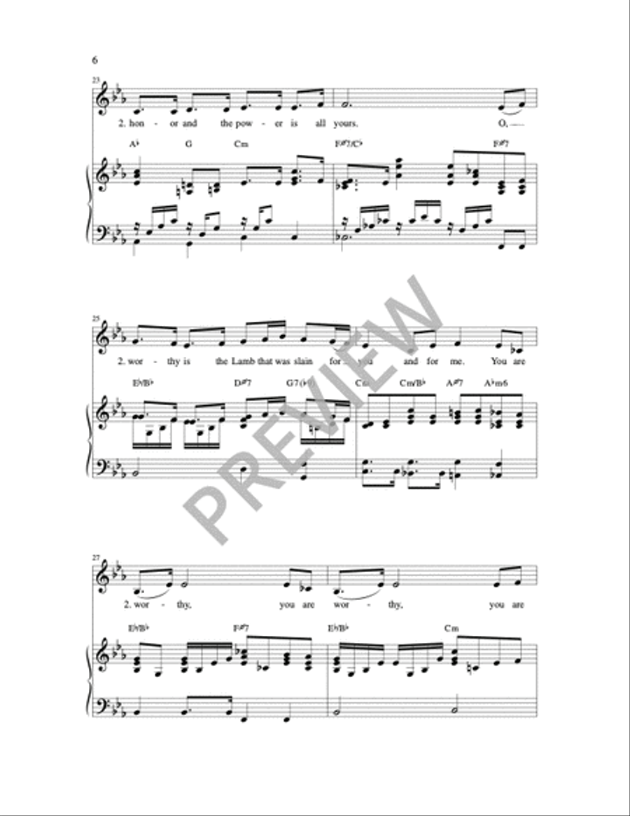 You Are Worthy 4-Part scores gallery preview page 12