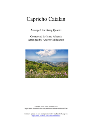 Book cover for Capricho Catalan arranged for String Quartet