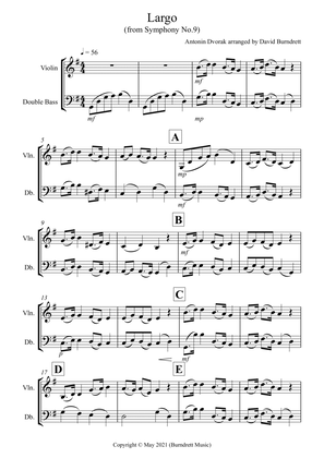 Largo (from the New World) for Violin and Double Bass Duet