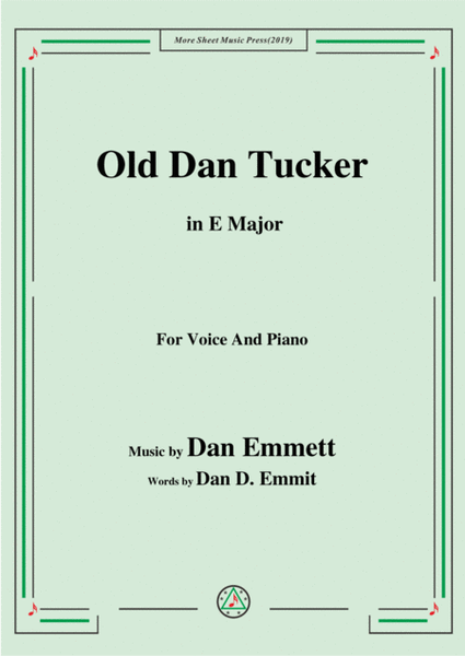 Rice-Old Dan Tucker,in E Major,for Voice and Piano image number null