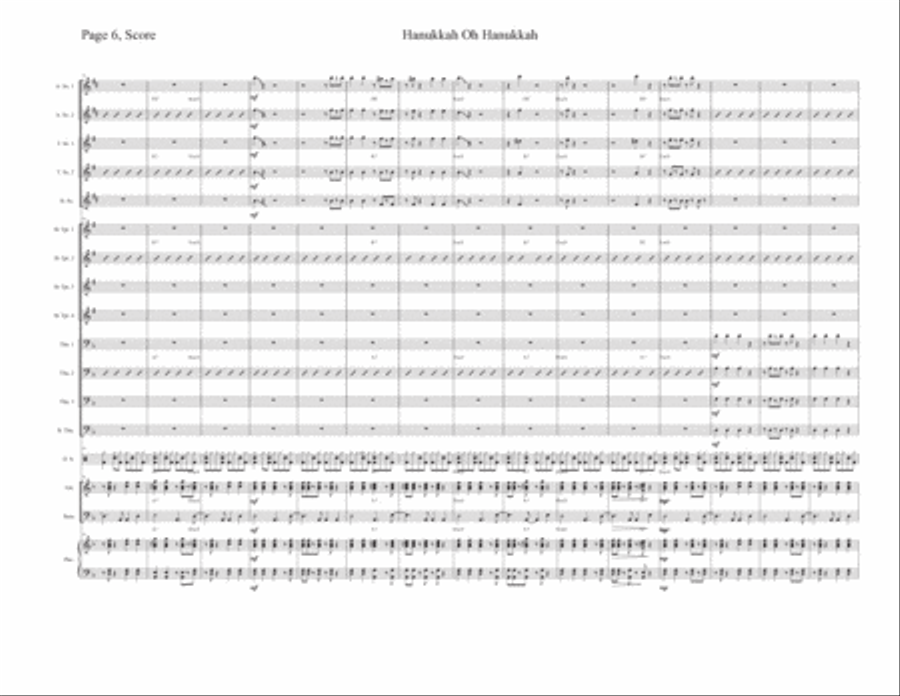 Hanukkah Oh Hanukkah Jazz Ensemble scores gallery preview page 6