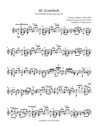 No. 3 "con afflizione" from Feuilles d'Automne, Op. 29