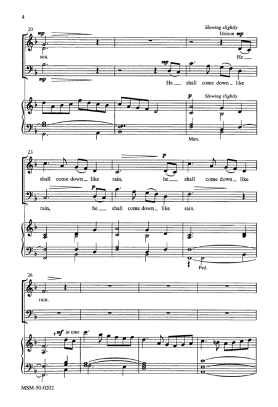 He Shall Come Down 3-Part scores gallery preview page 3