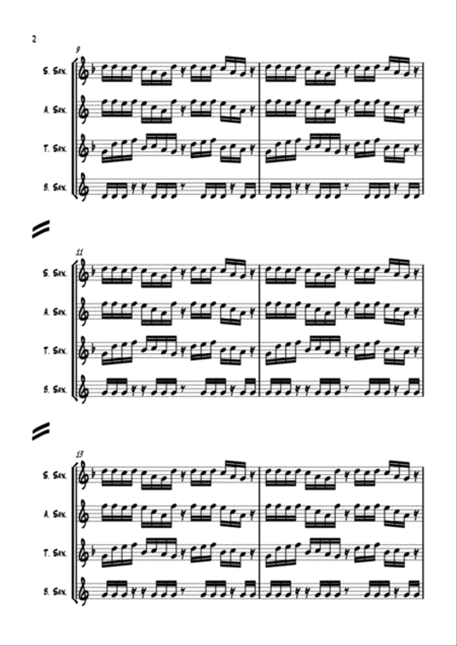 Underground - For Sax Quartet Saxophone Quartet scores gallery preview page 2