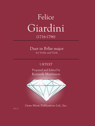 Book cover for Duet in B-flat major for Violin and Viola