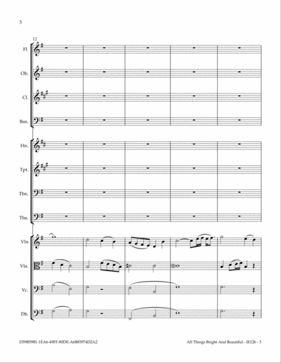 All Things Bright And Beautiful Full Orchestra scores gallery preview page 4