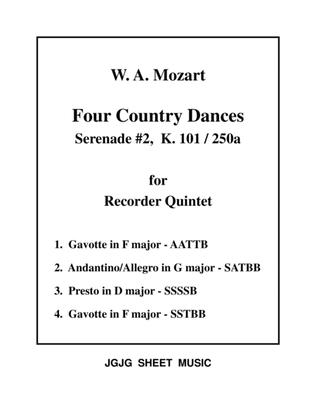 Four Country Dances for Recorder Quintet