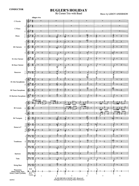 Bugler's Holiday (with Cornet Trio): Score