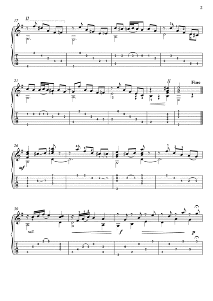 Pasillo for Classical Guitar by E.Murillo Acoustic Guitar scores gallery preview page 2