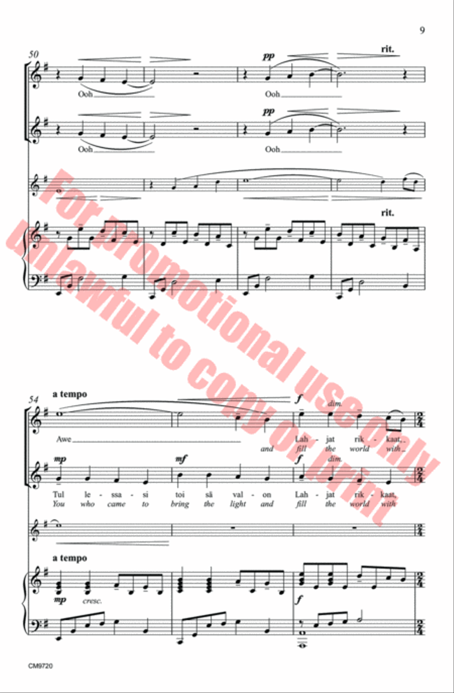 Joulupuu on rakenettu Choir scores gallery preview page 9