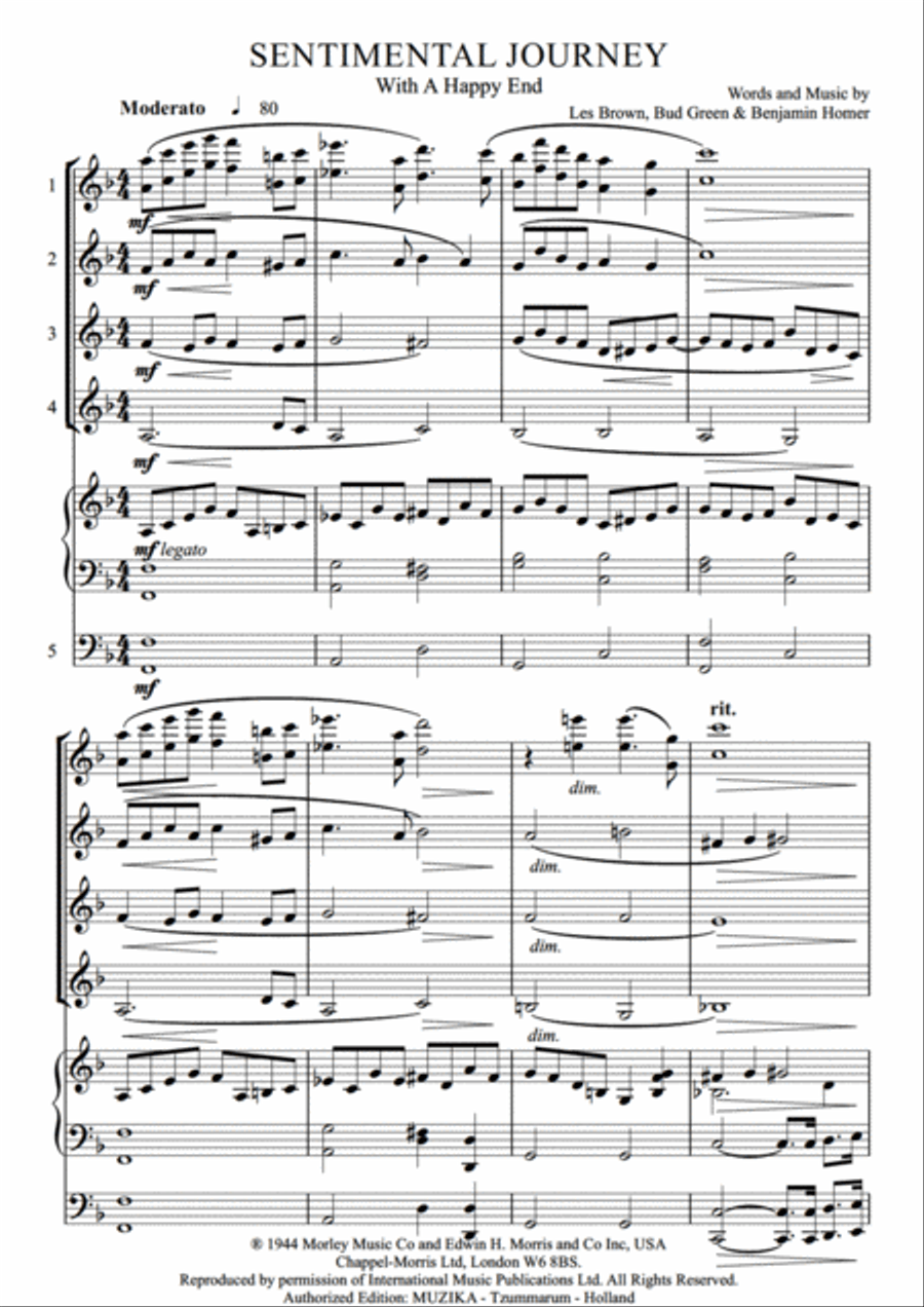Sentimental Journey (With A Happy End) Set of Parts scores gallery preview page 3