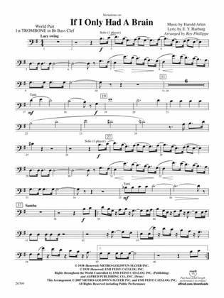 Variations on If I Only Had a Brain (from The Wizard of Oz): (wp) 1st B-flat Trombone B.C.